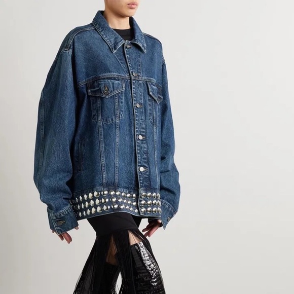 Khaite grizzo studs oversized denim jacket - Picture 1 of 13